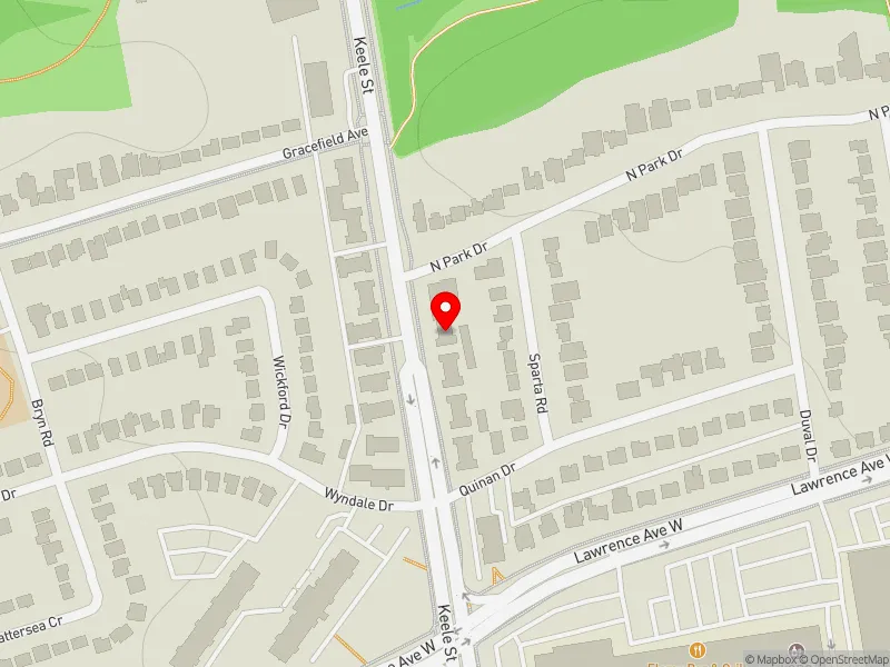 RentSafeTO apartment evaluation map view of 2423 KEELE ST in York South-Weston, Toronto