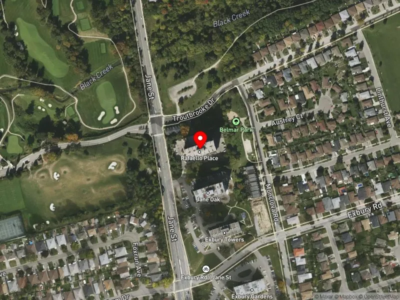 RentSafeTO apartment evaluation satellite view of 2425 JANE ST in York Centre, Toronto