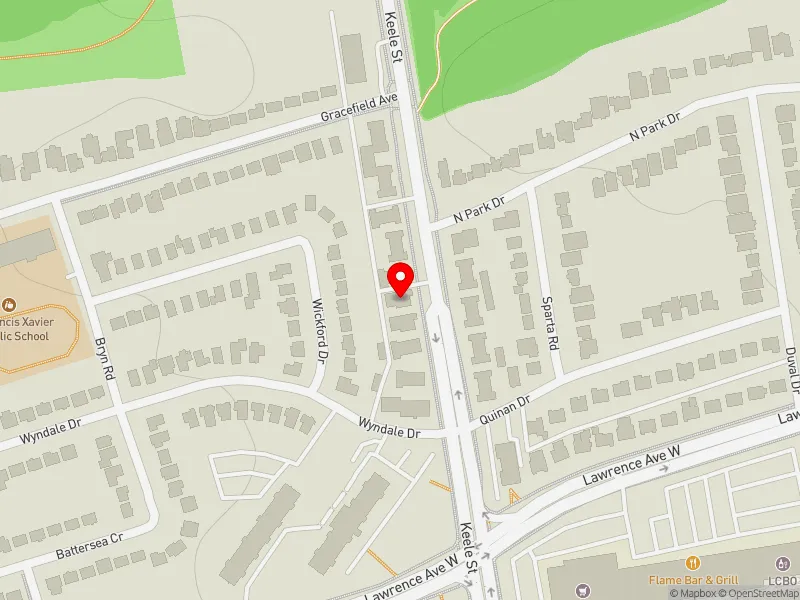 RentSafeTO apartment evaluation map view of 2428 KEELE ST in York South-Weston, Toronto