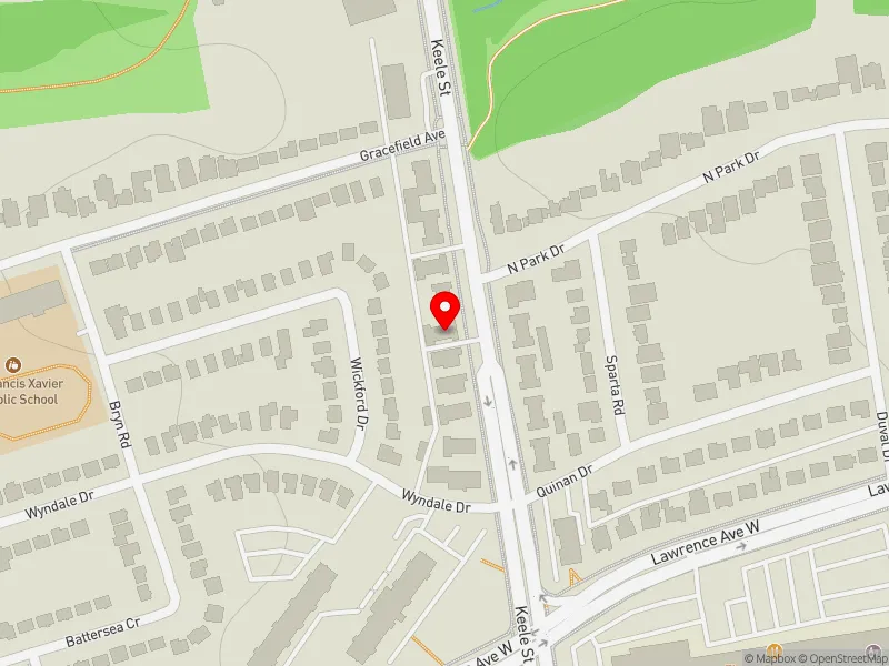 RentSafeTO apartment evaluation map view of 2430 KEELE ST in York South-Weston, Toronto