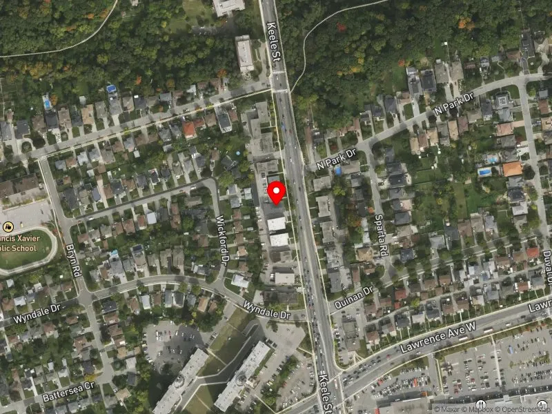 RentSafeTO apartment evaluation satellite view of 2430 KEELE ST in York South-Weston, Toronto