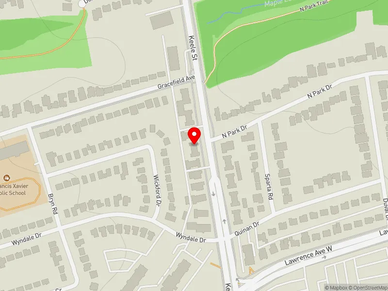 RentSafeTO apartment evaluation map view of 2432 KEELE ST in York South-Weston, Toronto