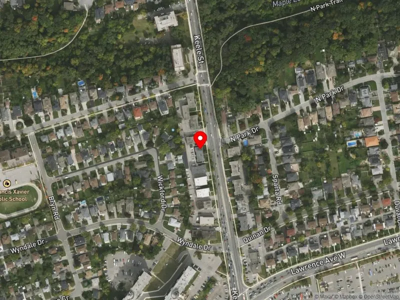 RentSafeTO apartment evaluation satellite view of 2432 KEELE ST in York South-Weston, Toronto