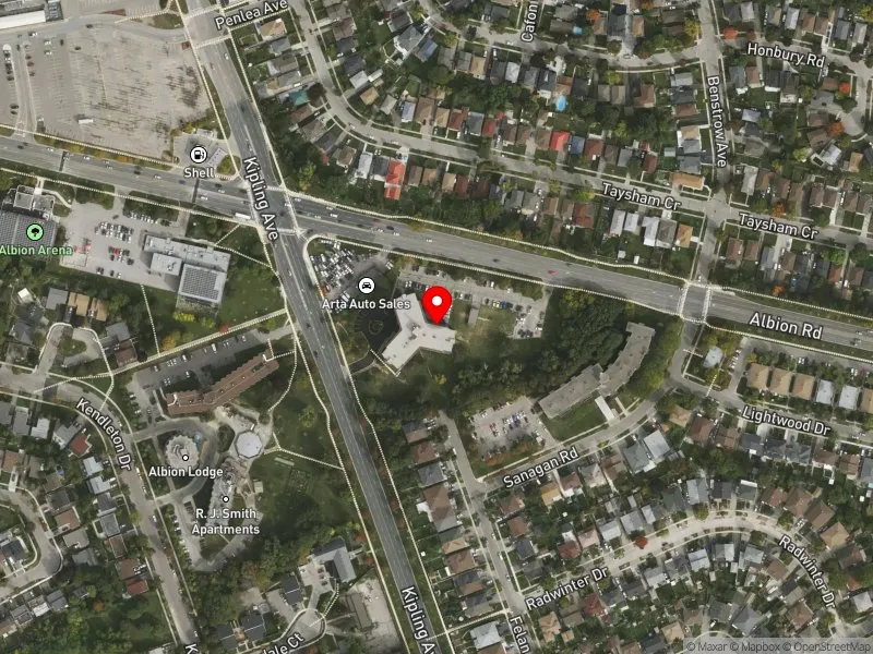 RentSafeTO apartment evaluation satellite view of 2435 KIPLING AVE in Etobicoke North, Toronto