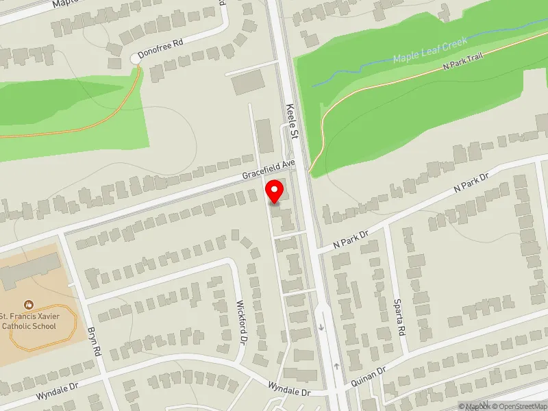 RentSafeTO apartment evaluation map view of 2440 KEELE ST in York South-Weston, Toronto