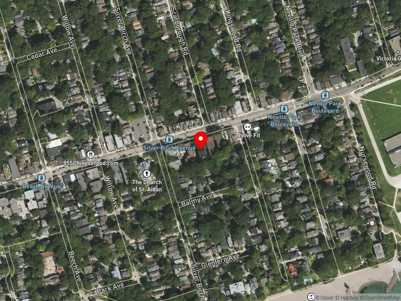 RentSafeTO apartment evaluation satellite view of 2449 QUEEN ST E in Beaches-East York, Toronto