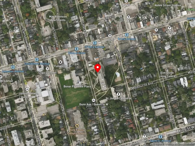 RentSafeTO apartment evaluation satellite view of 245 DUNN AVE in Parkdale-High Park, Toronto