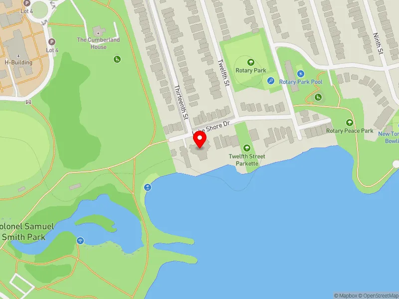 RentSafeTO apartment evaluation map view of 245 LAKE SHORE DR in Etobicoke-Lakeshore, Toronto