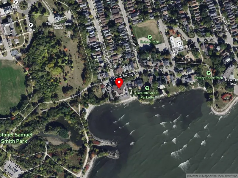 RentSafeTO apartment evaluation satellite view of 245 LAKE SHORE DR in Etobicoke-Lakeshore, Toronto