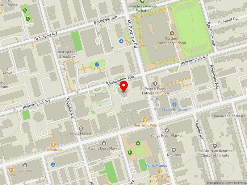 RentSafeTO apartment evaluation map view of 245 ROEHAMPTON AVE in Toronto-St. Paul's, Toronto