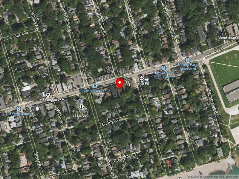 RentSafeTO apartment evaluation satellite view of 2451 QUEEN ST E in Beaches-East York, Toronto
