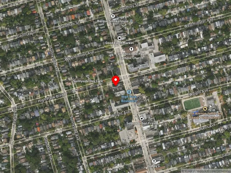 RentSafeTO apartment evaluation satellite view of 246 RONCESVALLES AVE in Parkdale-High Park, Toronto