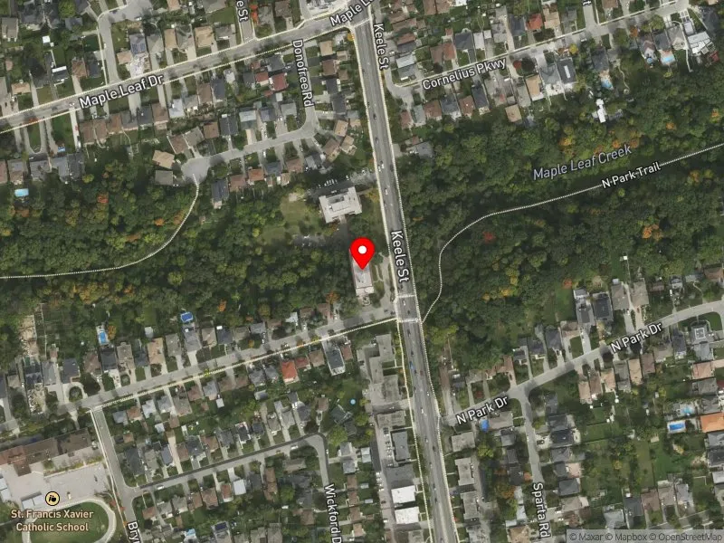 RentSafeTO apartment evaluation satellite view of 2460 KEELE ST in York South-Weston, Toronto
