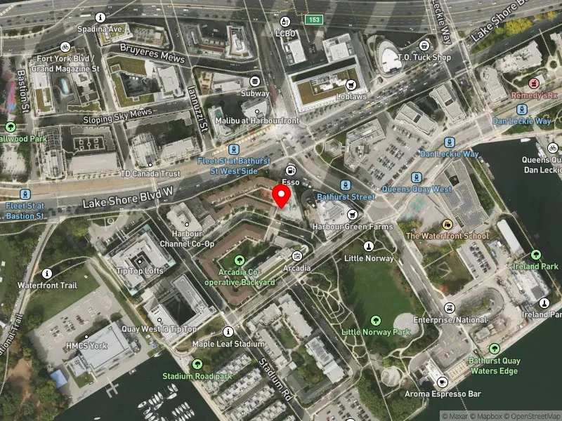 RentSafeTO apartment evaluation satellite view of 25 BISHOP TUTU BLVD in Spadina-Fort York, Toronto