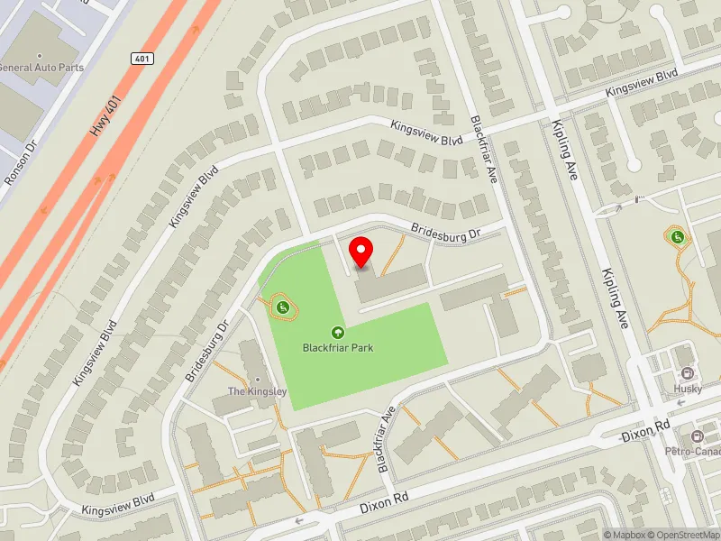 RentSafeTO apartment evaluation map view of 25 BRIDESBURG DR in Etobicoke North, Toronto