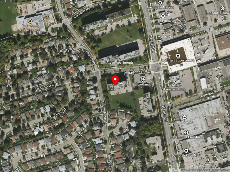 RentSafeTO apartment evaluation satellite view of 25 BROADOAKS DR in Humber River-Black Creek, Toronto