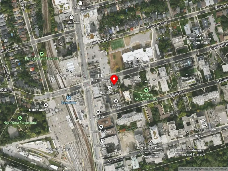 RentSafeTO apartment evaluation satellite view of 25 DAVISVILLE AVE in Toronto-St. Paul's, Toronto