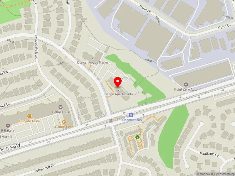 RentSafeTO apartment evaluation map view of 25 DUNCANWOODS DR in Humber River-Black Creek, Toronto