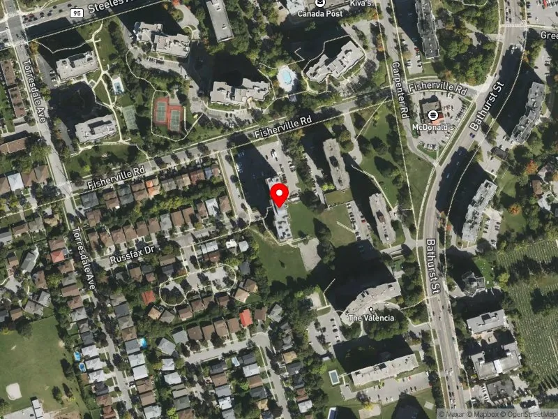 RentSafeTO apartment evaluation satellite view of 25 FISHERVILLE RD in York Centre, Toronto