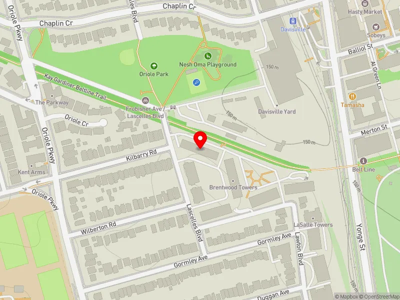 RentSafeTO apartment evaluation map view of 25 LASCELLES BLVD in Toronto-St. Paul's, Toronto