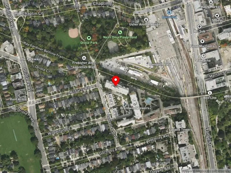 RentSafeTO apartment evaluation satellite view of 25 LASCELLES BLVD in Toronto-St. Paul's, Toronto