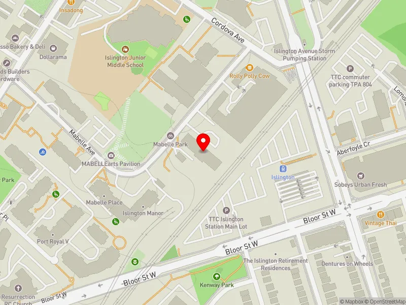 RentSafeTO apartment evaluation map view of 25 MABELLE AVE in Etobicoke-Lakeshore, Toronto