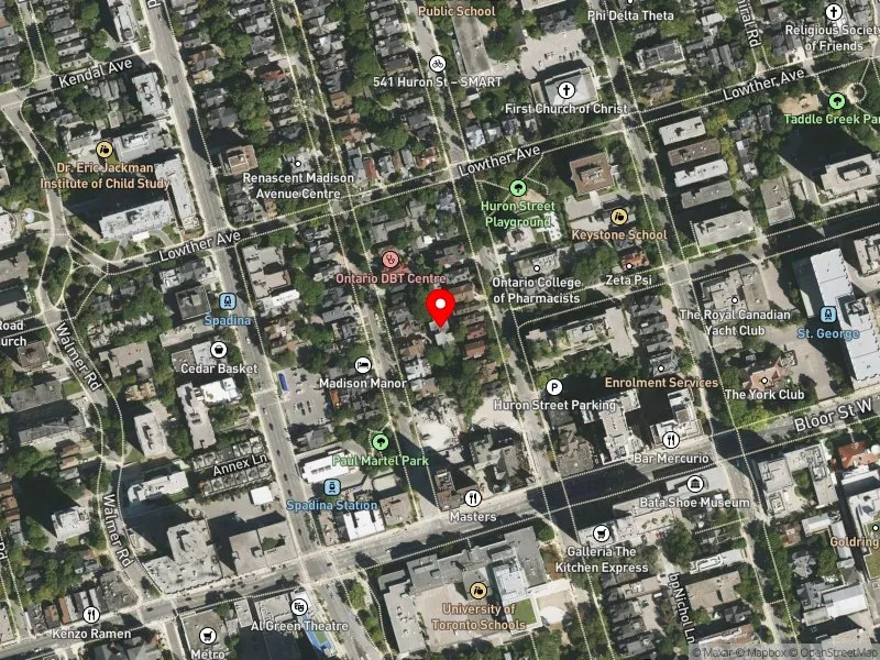 RentSafeTO apartment evaluation satellite view of 25 MADISON AVE in University-Rosedale, Toronto
