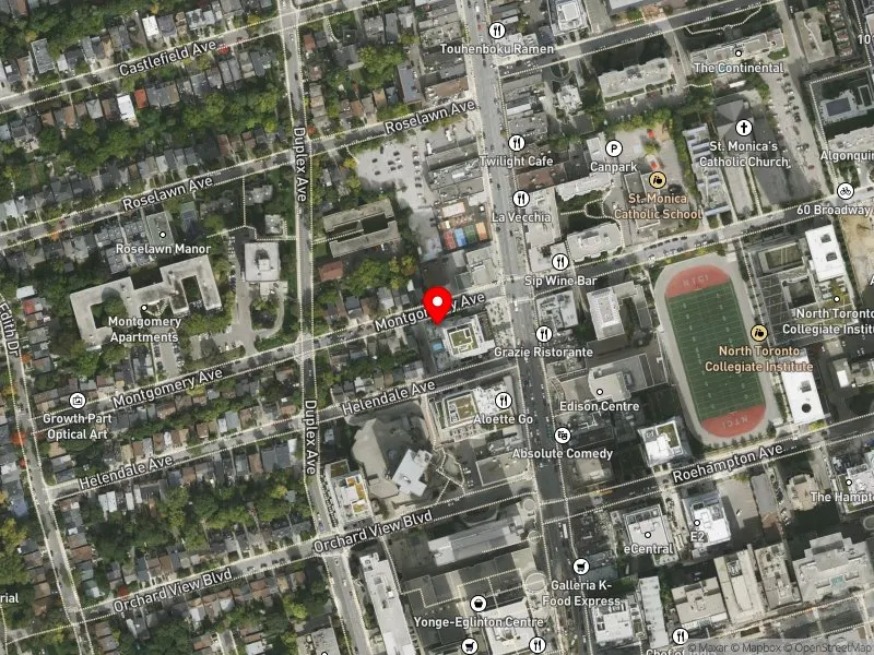 RentSafeTO apartment evaluation satellite view of 25 MONTGOMERY AVE in Eglinton-Lawrence, Toronto