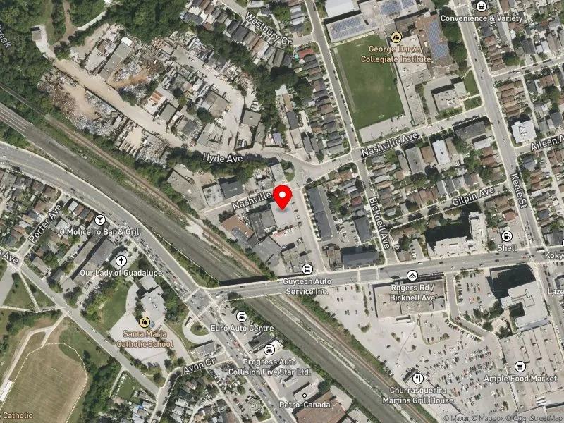 RentSafeTO apartment evaluation satellite view of 25 NASHVILLE AVE in York South-Weston, Toronto