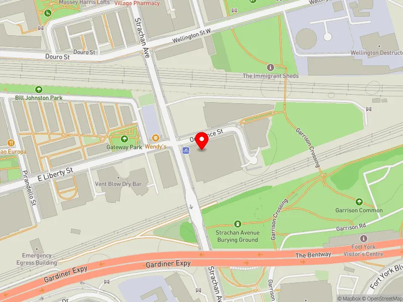 RentSafeTO apartment evaluation map view of 25 ORDNANCE ST in Spadina-Fort York, Toronto