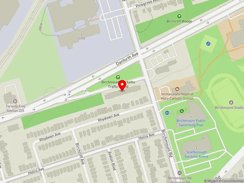 RentSafeTO apartment evaluation map view of 25 PARKETTE PL in Scarborough Southwest, Toronto
