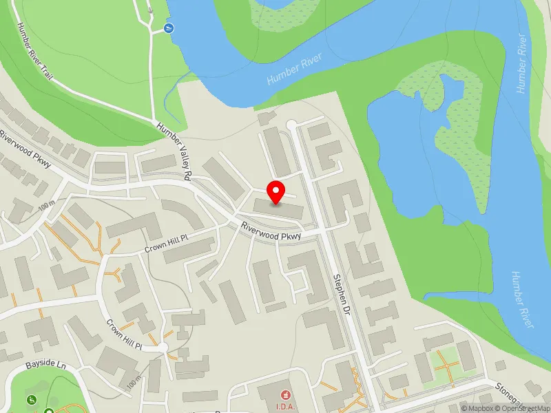 RentSafeTO apartment evaluation map view of 25 RIVERWOOD PKWY in Etobicoke-Lakeshore, Toronto