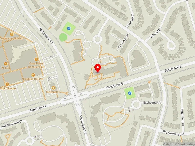 RentSafeTO apartment evaluation map view of 25 THUNDER GRV in Scarborough North, Toronto