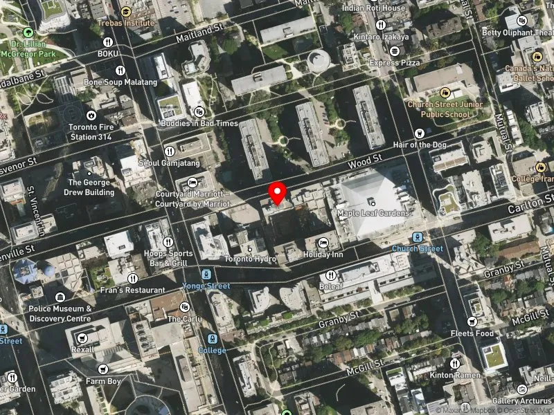 RentSafeTO apartment evaluation satellite view of 25 WOOD ST in Toronto Centre, Toronto