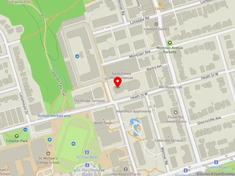 RentSafeTO apartment evaluation map view of 250 HEATH ST W in Toronto-St. Paul's, Toronto