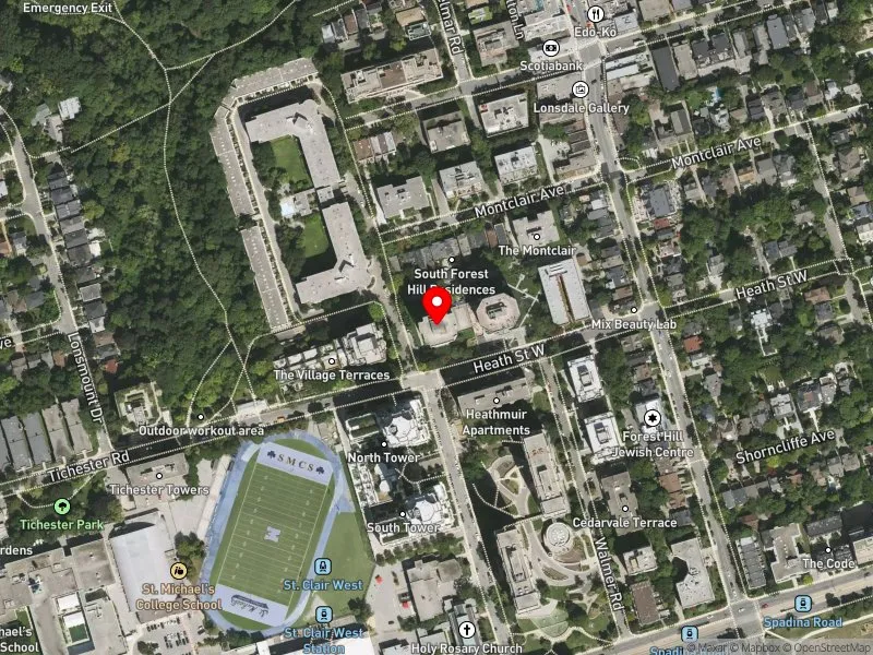RentSafeTO apartment evaluation satellite view of 250 HEATH ST W in Toronto-St. Paul's, Toronto