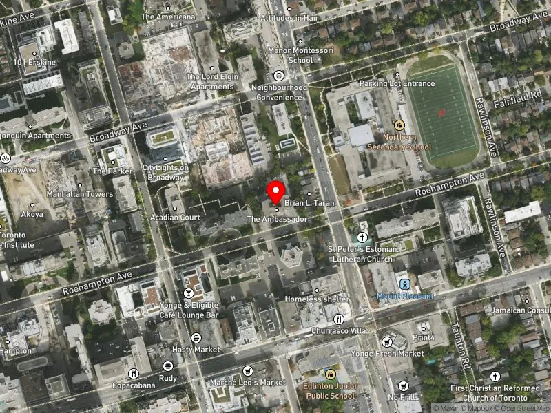 RentSafeTO apartment evaluation satellite view of 250 ROEHAMPTON AVE in Toronto-St. Paul's, Toronto