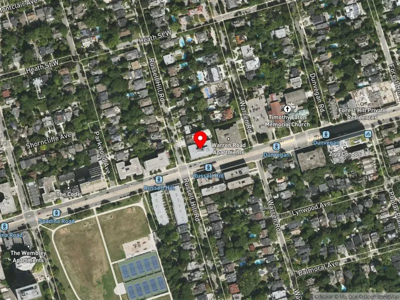 RentSafeTO apartment evaluation satellite view of 250 ST CLAIR AVE W in Toronto-St. Paul's, Toronto