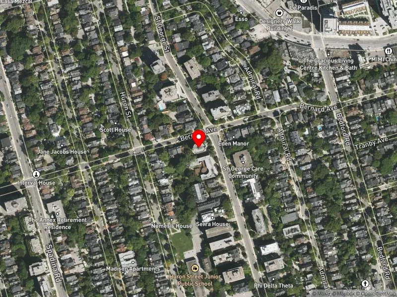 RentSafeTO apartment evaluation satellite view of 250 ST GEORGE ST in University-Rosedale, Toronto