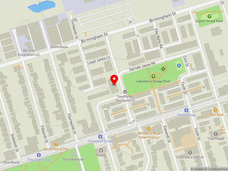 RentSafeTO apartment evaluation map view of 250 TWELFTH ST in Etobicoke-Lakeshore, Toronto