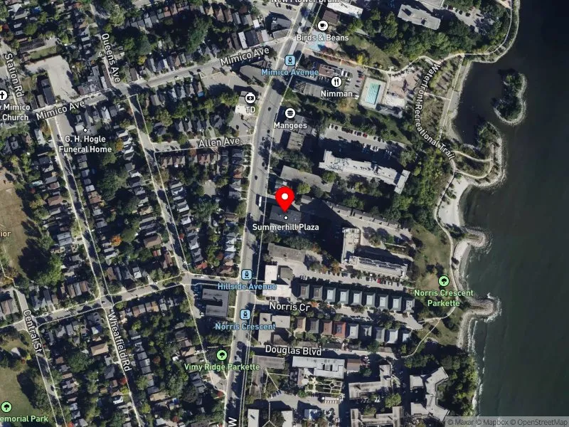 RentSafeTO apartment evaluation satellite view of 2507 LAKE SHORE BLVD W in Etobicoke-Lakeshore, Toronto