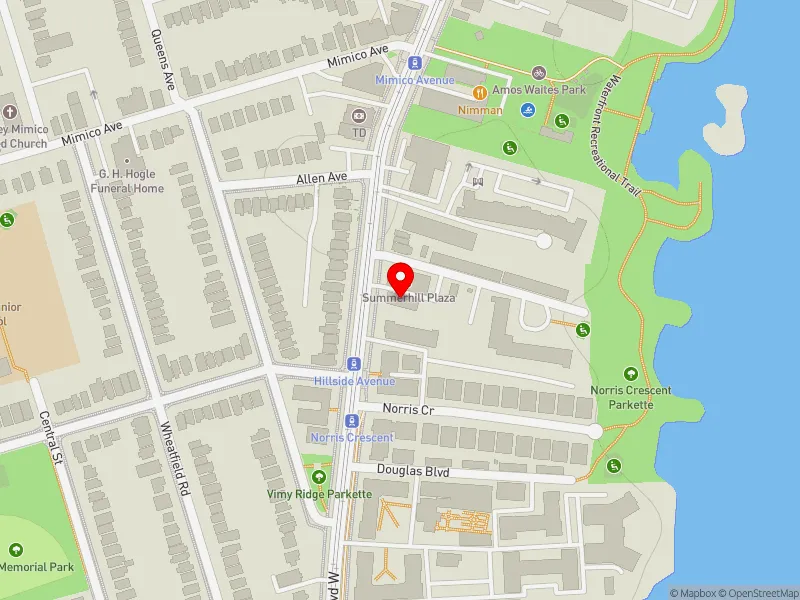 RentSafeTO apartment evaluation map view of 2513 LAKE SHORE BLVD W in Etobicoke-Lakeshore, Toronto