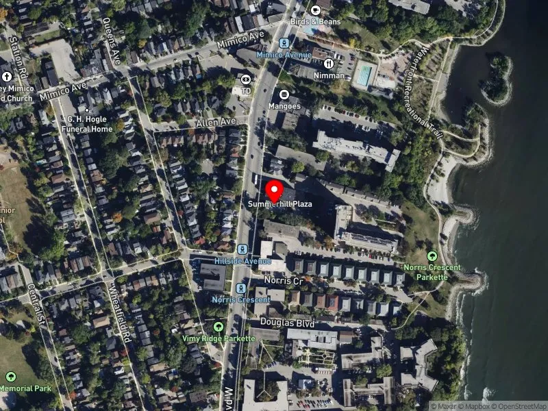 RentSafeTO apartment evaluation satellite view of 2513 LAKE SHORE BLVD W in Etobicoke-Lakeshore, Toronto
