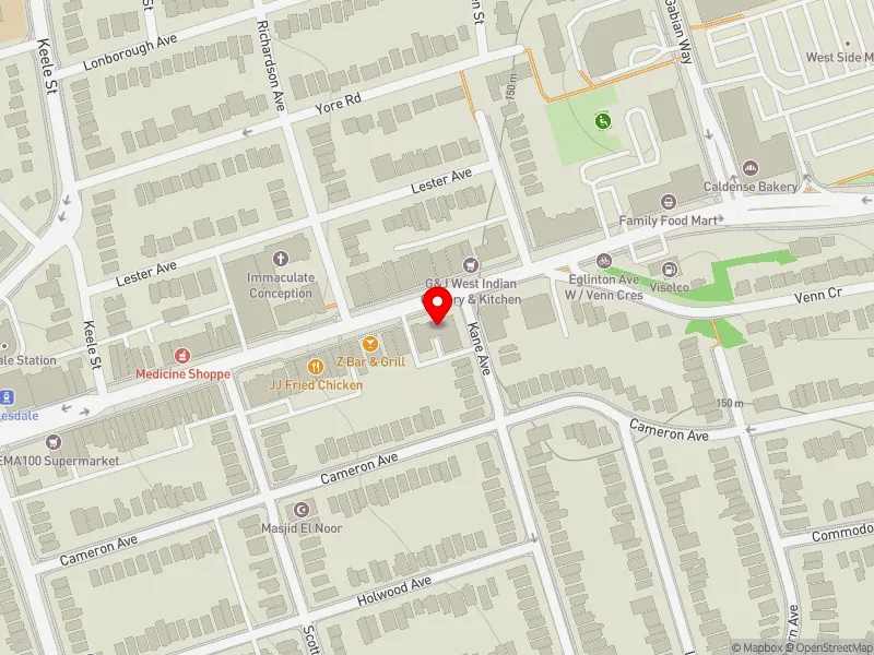 RentSafeTO apartment evaluation map view of 2515 EGLINTON AVE W in York South-Weston, Toronto