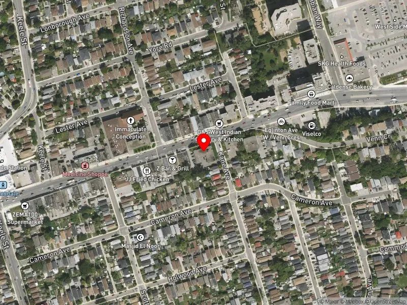 RentSafeTO apartment evaluation satellite view of 2515 EGLINTON AVE W in York South-Weston, Toronto