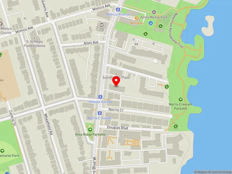 RentSafeTO apartment evaluation map view of 2515 LAKE SHORE BLVD W in Etobicoke-Lakeshore, Toronto