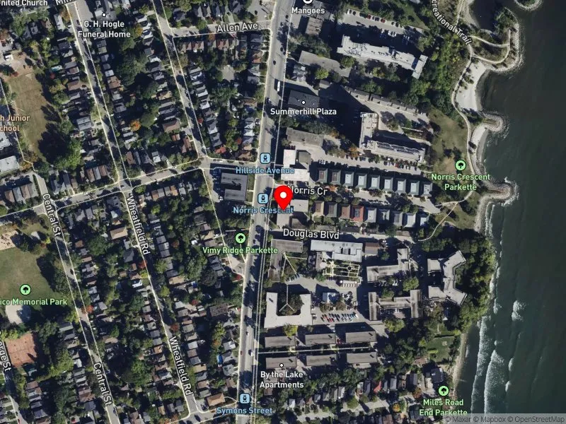 RentSafeTO apartment evaluation satellite view of 2519 LAKE SHORE BLVD W in Etobicoke-Lakeshore, Toronto