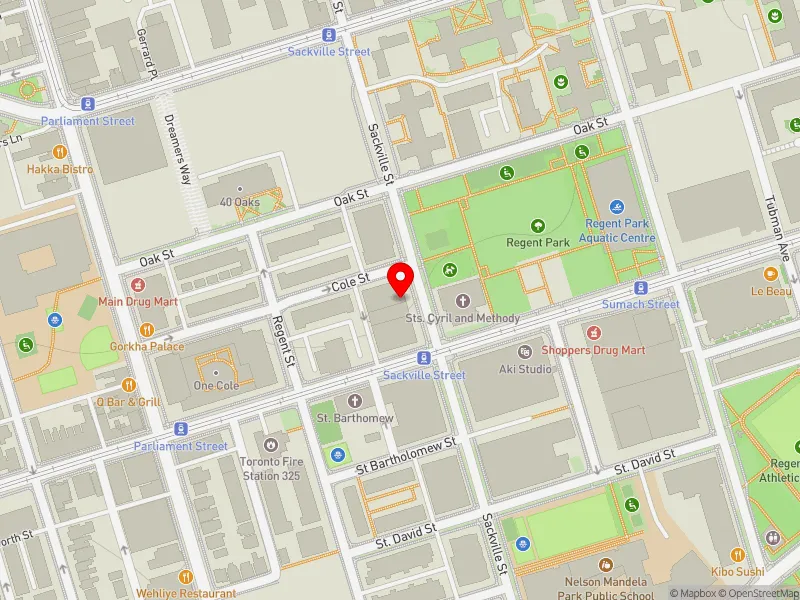 RentSafeTO apartment evaluation map view of 252 SACKVILLE ST in Toronto Centre, Toronto