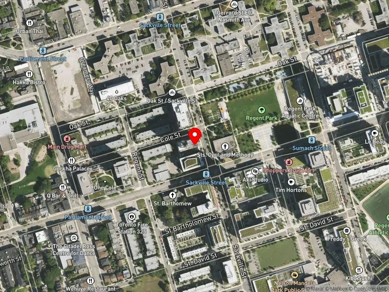 RentSafeTO apartment evaluation satellite view of 252 SACKVILLE ST in Toronto Centre, Toronto