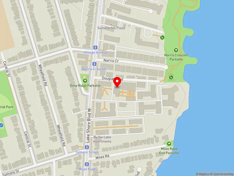 RentSafeTO apartment evaluation map view of 2523 LAKE SHORE BLVD W in Etobicoke-Lakeshore, Toronto